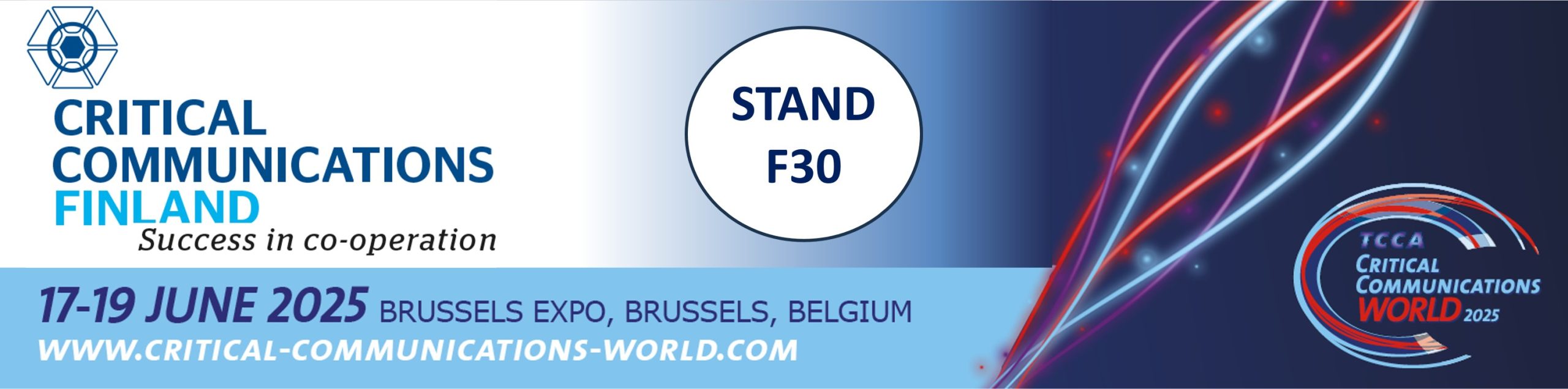 CCW25-CCF-F30 Critical Communications World 2025 17-19 June 2025, Brussels Expo - Finnish pavilion stand F30